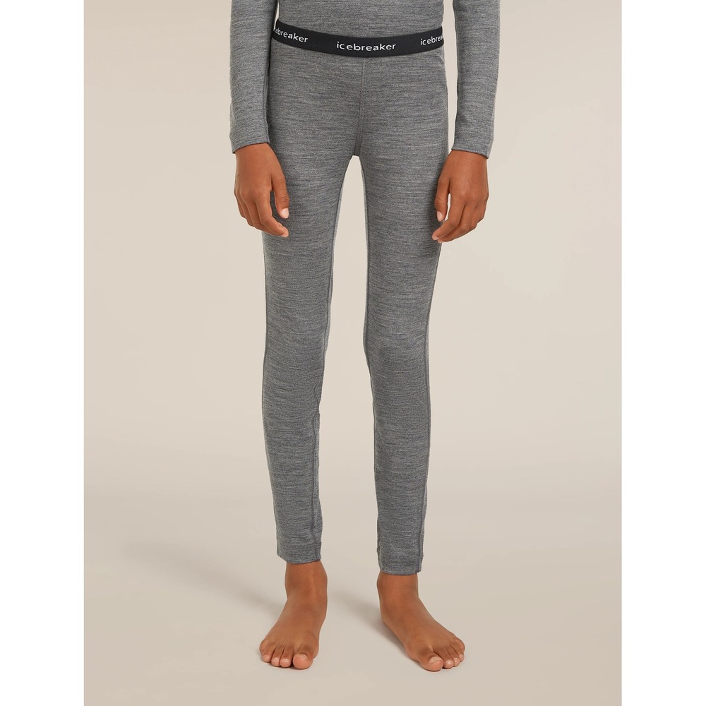 Icebreaker Kids Merino 200 Oasis Leggings Grey Thermal Base Layer Size 12 1